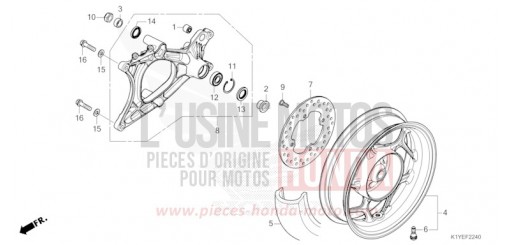 HINTERRAD/SCHWINGE (SCHEIBENBREMSE) WW125SS de 2025